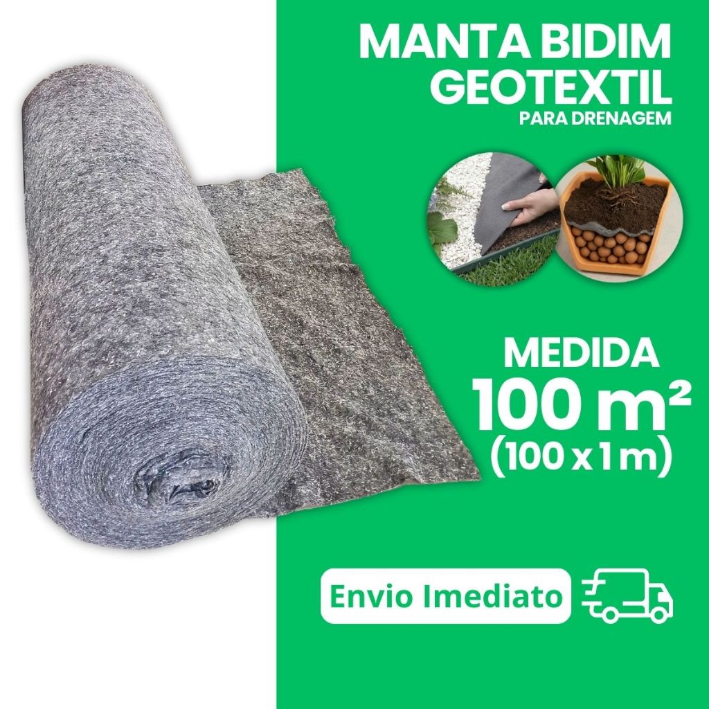 Manta Geotextil Bidim para Drenagem de Solo 100 m2 (1 X 100 M) Para ...
