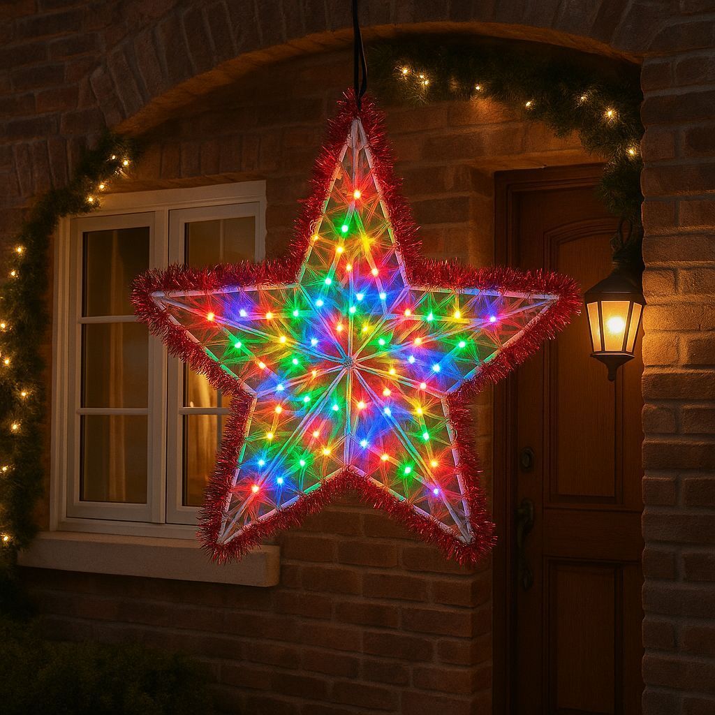 Estrela Grande Led Pisca Pisca Natal Digital Enfeite Natal 110 V ...