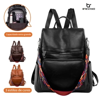 BREVANO Mochila Feminina Escolar Bolsa Grande Moda Impermeável Resistente para Viagem Trabalho em Oferta na Shopee