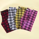 1 Unidade Calça Xadrez Poliéster Feminina Pijama em Oferta na Shopee