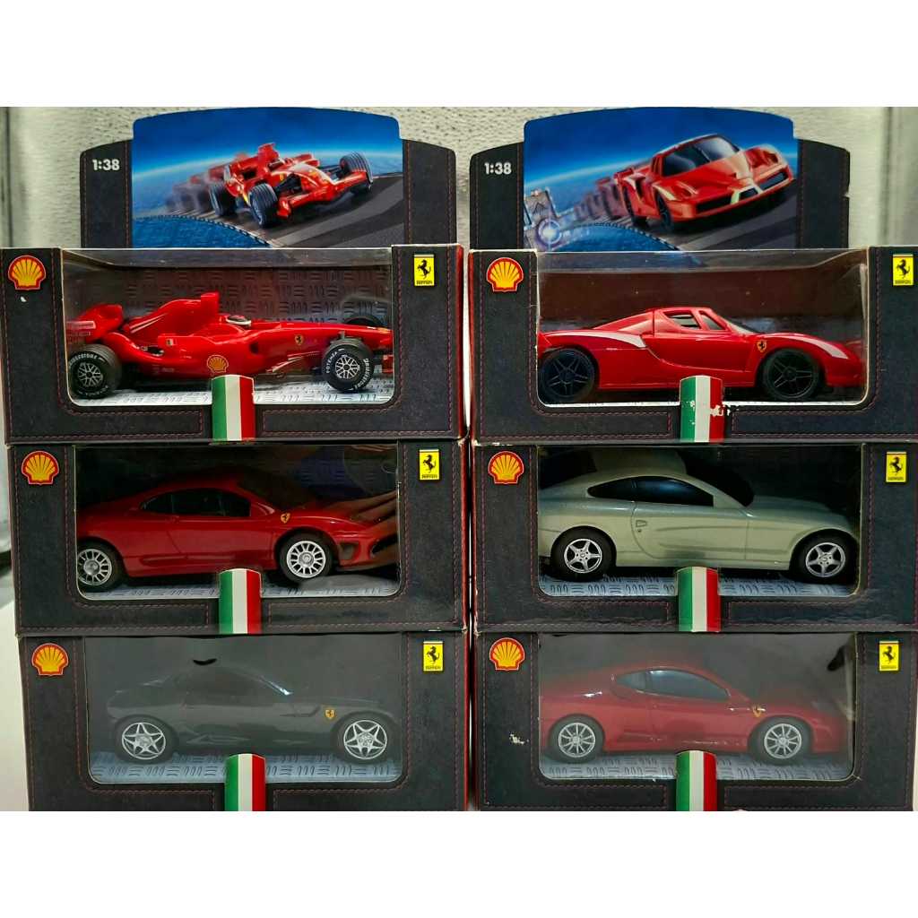 Coleção completa Ferrari - miniaturas escala 1:38 de coleção shell v ...