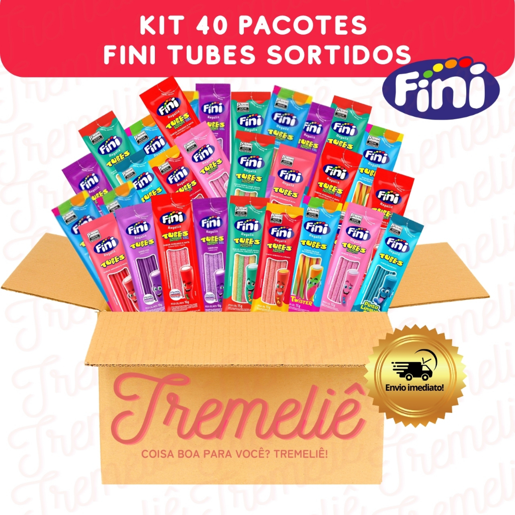 Kit com 40 Fini Tubes Sortidos 15g — Doces para Festa, Lembrancinhas ...