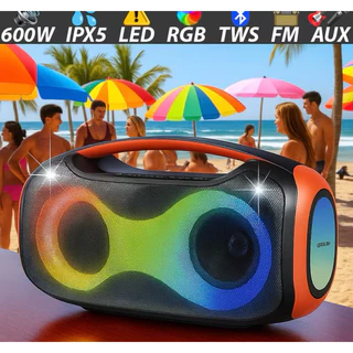 Caixa De Som Bluetooth 600W Portátil Grande Alta IPX5 Estilosa Resistente à água em Oferta na Shopee