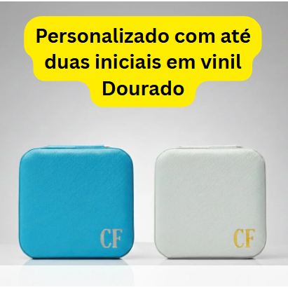 Porta Joias Mini para Viagem com Personalização em Inicial – Organizador Compacto