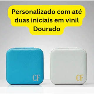 Porta Joias Mini para Viagem com Personalização em Inicial – Organizador Compacto