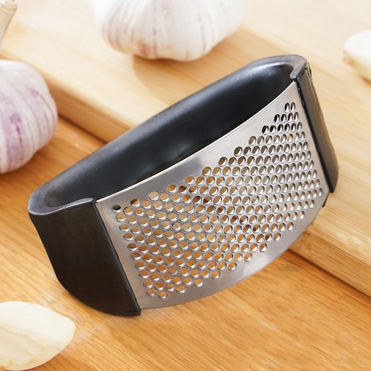 Kit Espremedor Amassador de Alho - Aço Inox Durável + ABS, Perfeto para Cozinha Residencial