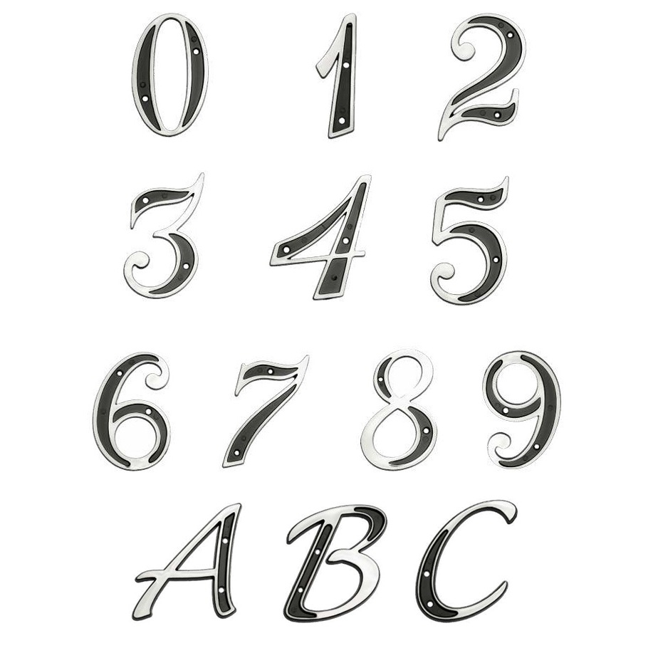 コンのお家ページ Números Letras Residenciais Casas Apto 0 A 9 A B C Prata | Shopee