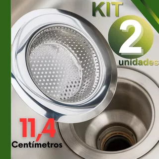 KIT 2 Ralos de Pia Inox 11,4 cm – Anti Entupimento, Proteção para Cuba de Cozinha