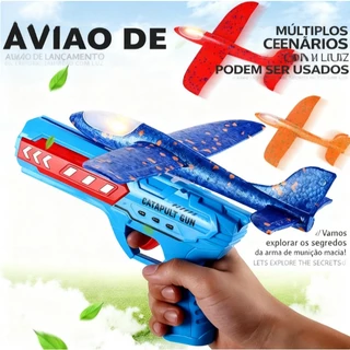 Lançador de aviões de espuma Blaster portátil Brinquedo para pais e filhos ao ar livre