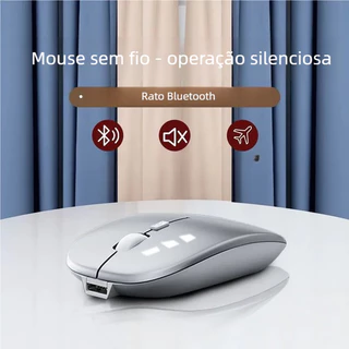 Mouse Wireless Recarregável com Bateria Interna - LED RGB Home Office