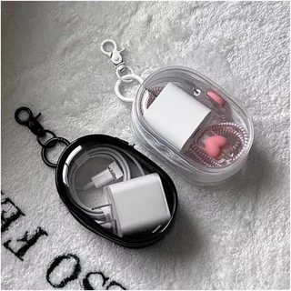 Bolsa Portátil Mini Transparente com Zíper - Multifuncional, Ideal para Guardar Fones de Ouvido em Viagem em Oferta na Shopee
