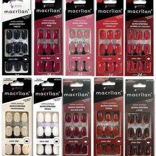 Unhas postiças amendoadas autocolantes Macrilan, 24 un.