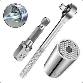Kit Soquete Universal Catraca Adaptador Chave Mágica Reversível