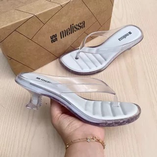 Salto Fino Sandália Tamanco Feminino Melissa Thong Kitten Heel Confortável Acolchoado Moda Verão em Oferta na Shopee