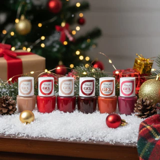 Kit 6 Esmaltes em Gel Novo Toque Coleção de Natal Festa de Cores Vermelhas Clássicas em Oferta na Shopee