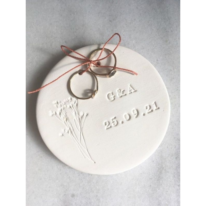 Porta Alianças de cerâmica fria - Personalizável