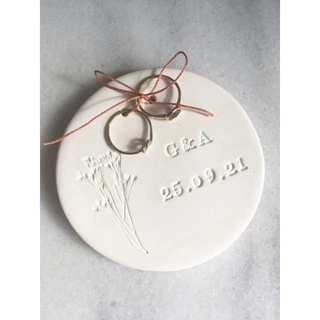 Porta Alianças de cerâmica fria - Personalizável