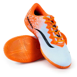 Chuteira Futsal Unissex AR Arena Branco/Laranja – Para Jogadores Iniciantes e Avançados