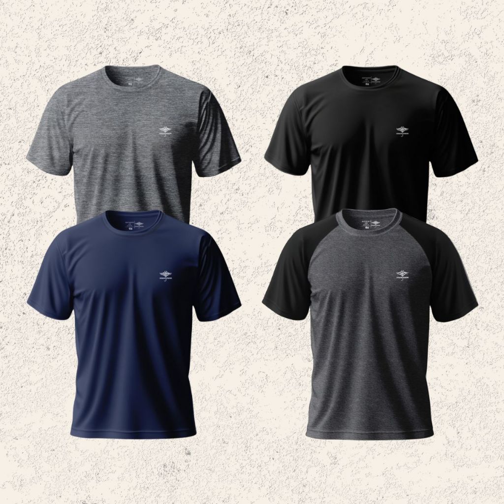 Kit 4 Camisetas Verão Academia Raglan Dry Fit Treino Plus Size