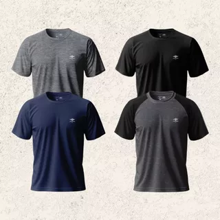 Kit 4 Camisetas Verão Academia Raglan Dry Fit Treino Plus Size