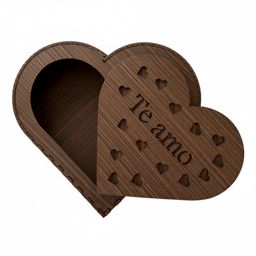 Kit 1 , 2, 3 ou 4 Caixas Coração MDF Te Amo Presente Namorados Criativo Artesanal Amor Decoração Exclusiva