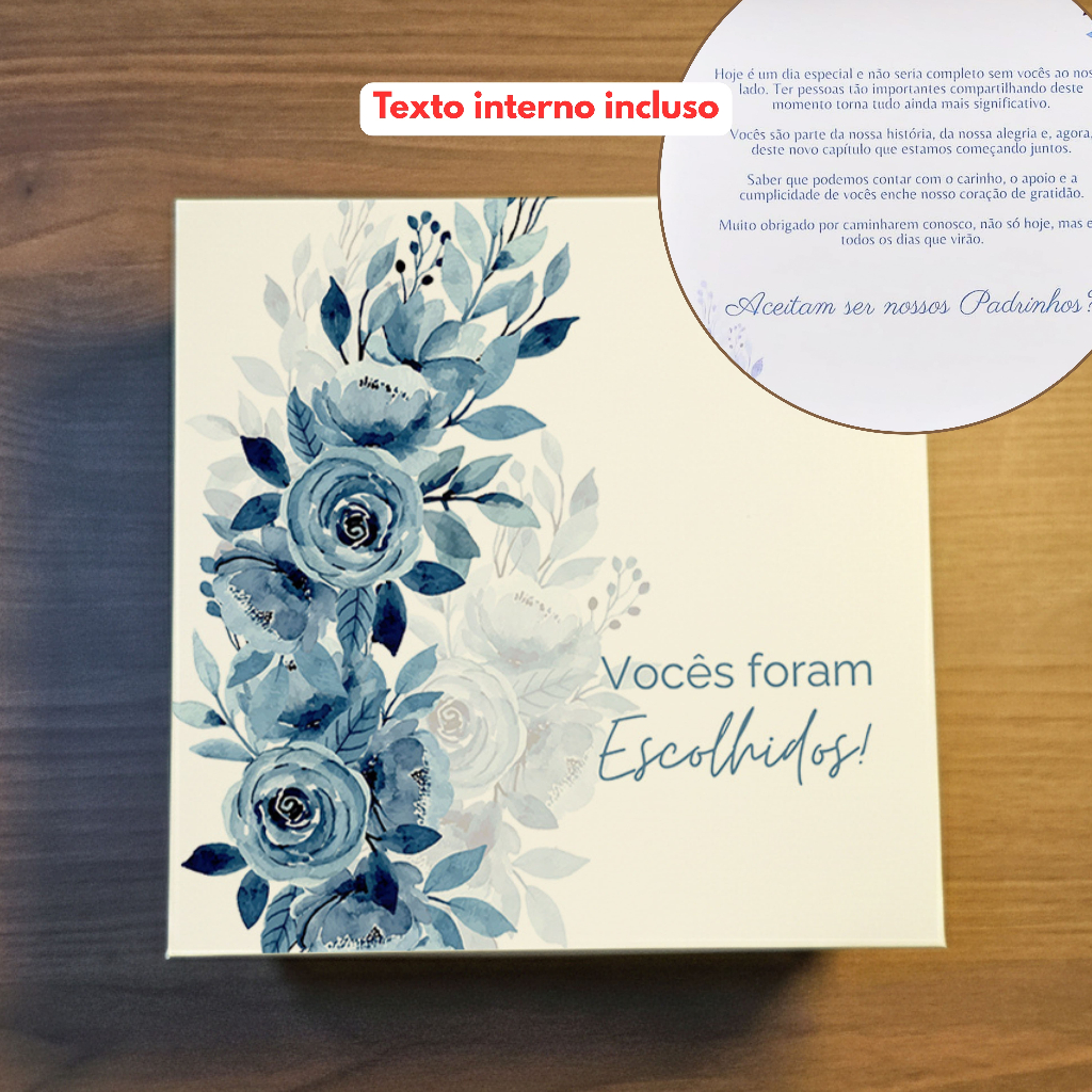 Caixa Personalizada Convite Padrinhos de Casamento - Envio imediato