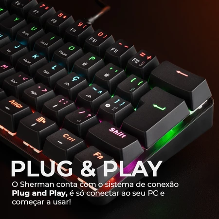 Teclado Mecanico Gamer TGT Sherman Compacto Rainbow ABNT2 - Vista 2