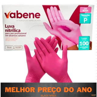 Luva Descartável Nitrilica Rosa Caixa C/100 Unidades Pink Nitrilo  ENVIO/ FULL em Oferta na Shopee