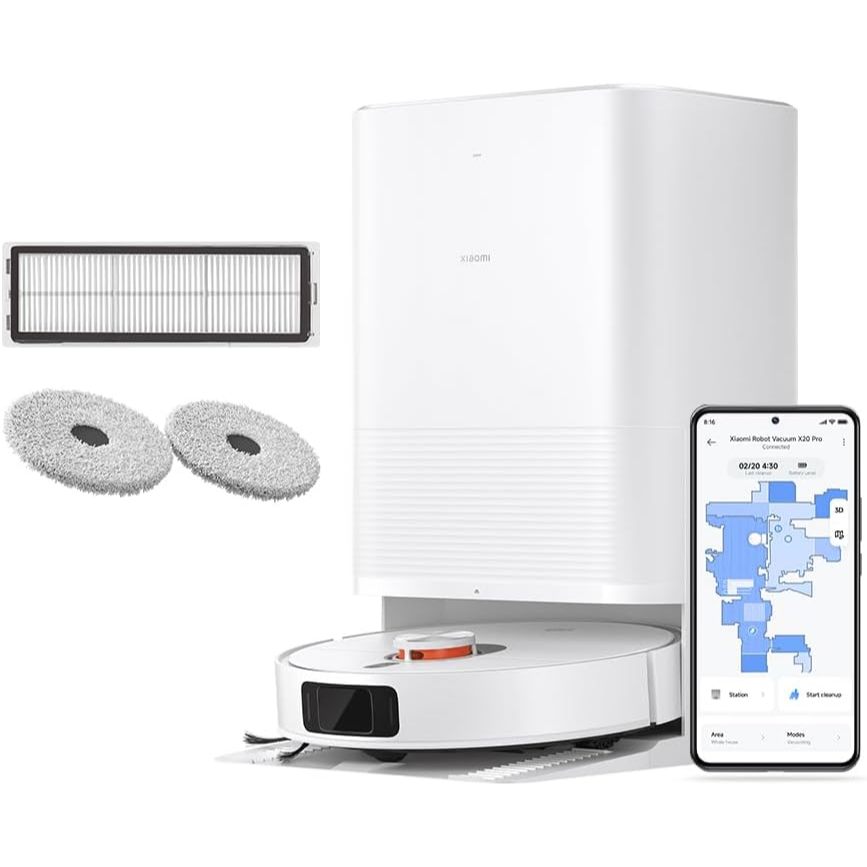 Robo Aspirador Xiaomi Vacuum X20 Pro passa pano sistema a laser Branco ...
