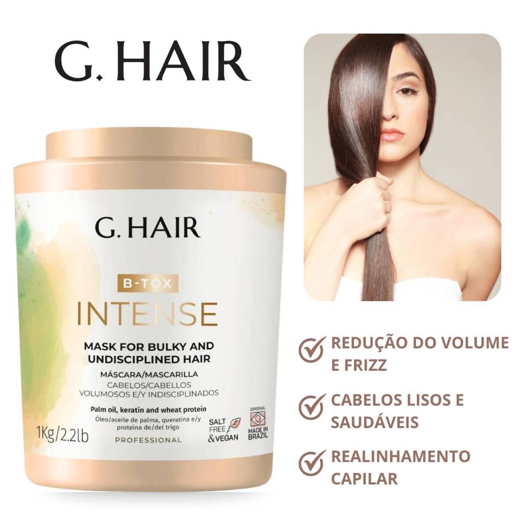 G.hair - Shampoo Antiresiduo Hair Plastic 1L + Botox Máscara