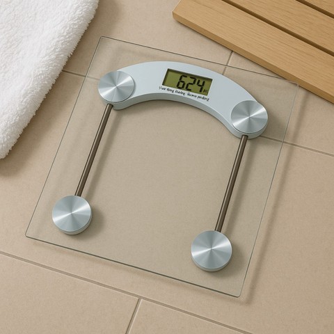 Balança Corporal Transparente Quadrada Digital Até 180kg Com Vidro Temperado Premium — foto 1 — Achou Levou Brasil