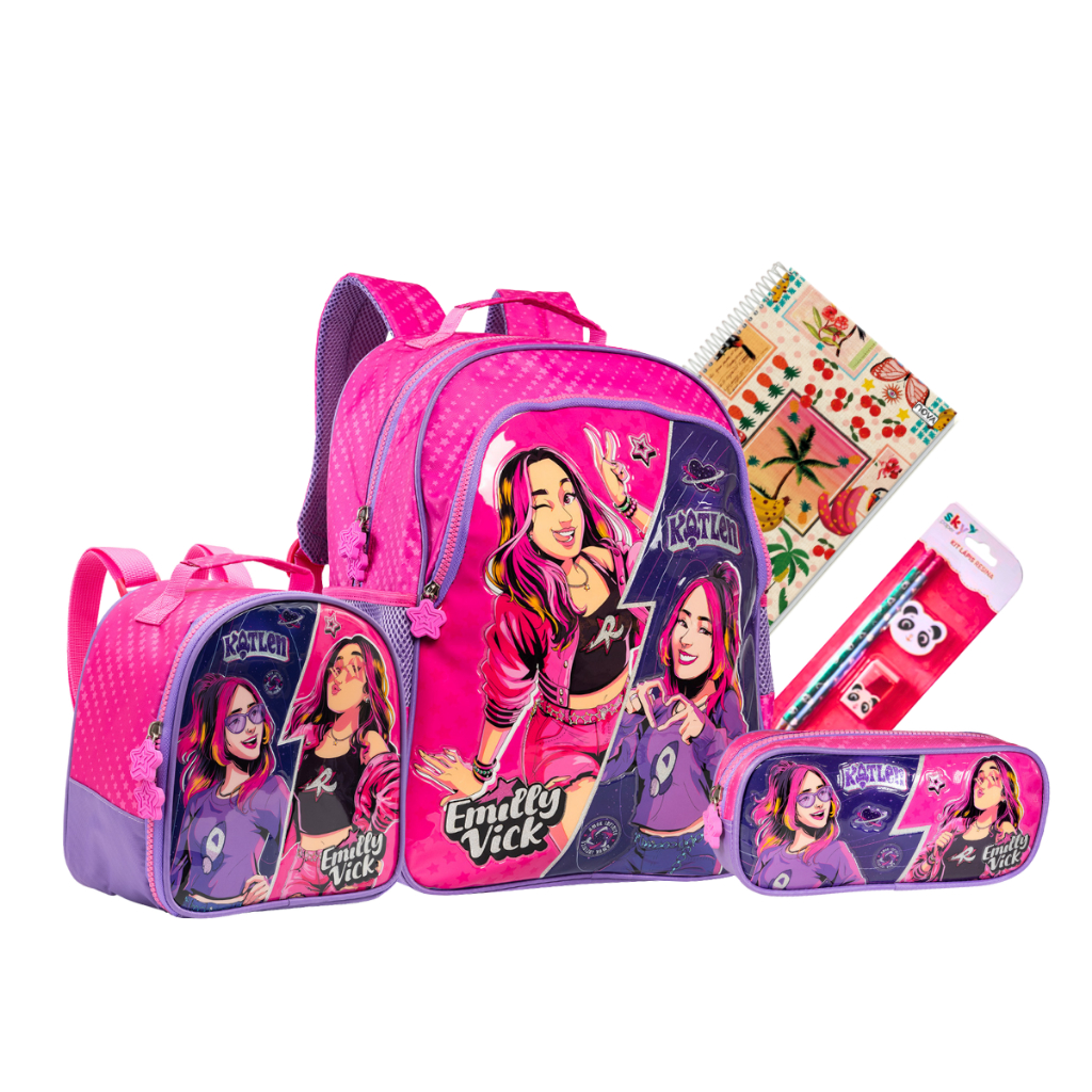 Kit Mochila Escolar Costas Emilly Vick Original 2026 | Shopee Brasil