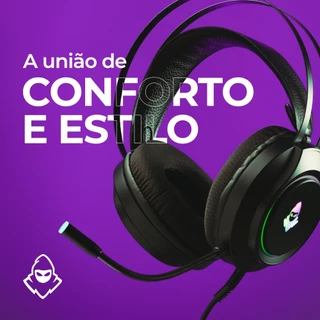 Headset Gamer Mancer Crater, RGB, Drivers 50mm, Preto, MCR-CRT-RGB01