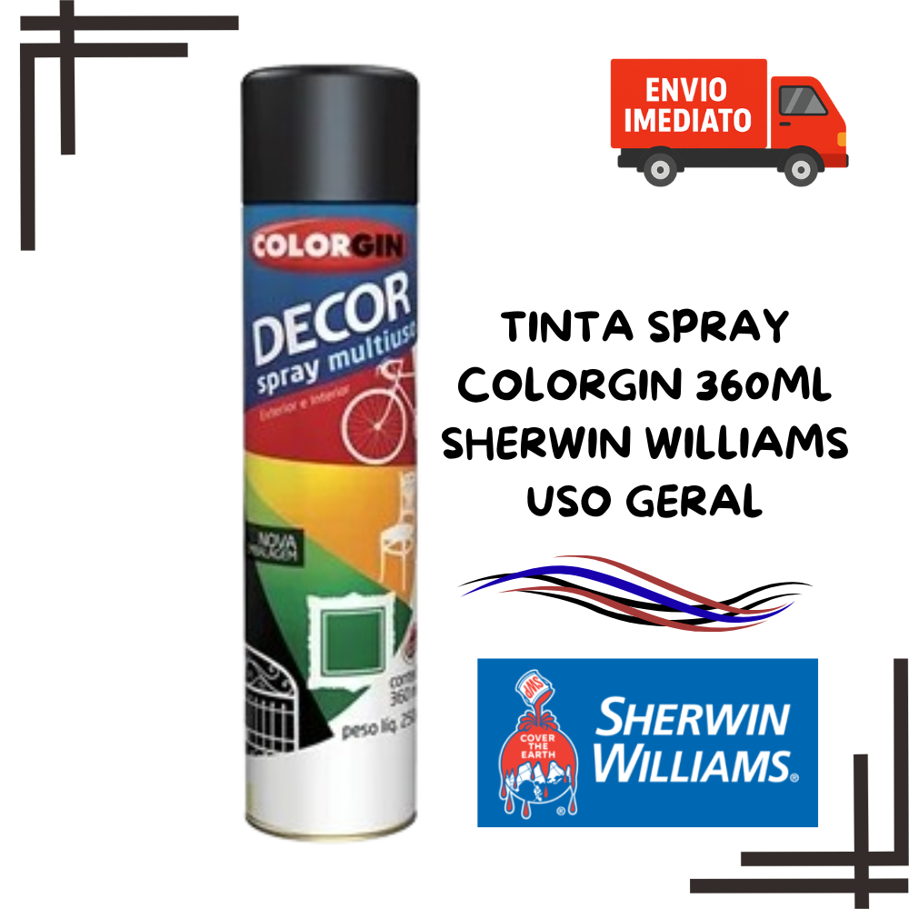 Tinta Spray Colorgin Decor 360ml Multiuso | Metal, Madeira e Artesanato ...