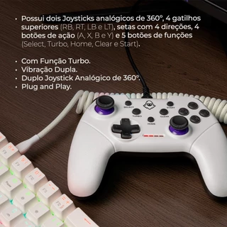 Controle Gamer Mancer RCW66, PC/PS3/Android, Branco, MCR-RCW66-W01