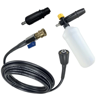 Kit Mangueira Nylon Bico Registro Engate Rápido com Snow Foam Lavadora Electrolux/Wap /Lavor/Tekna