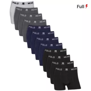 Kit com 12 Cuecas Boxer Microfibra Poliéster Polo Wear