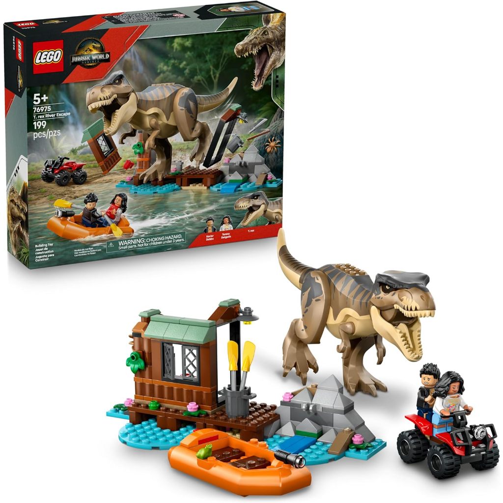 フィギュアセット Lego 76975 - Fuga no Rio do T-rex - Lego Jurassic World | Shopee