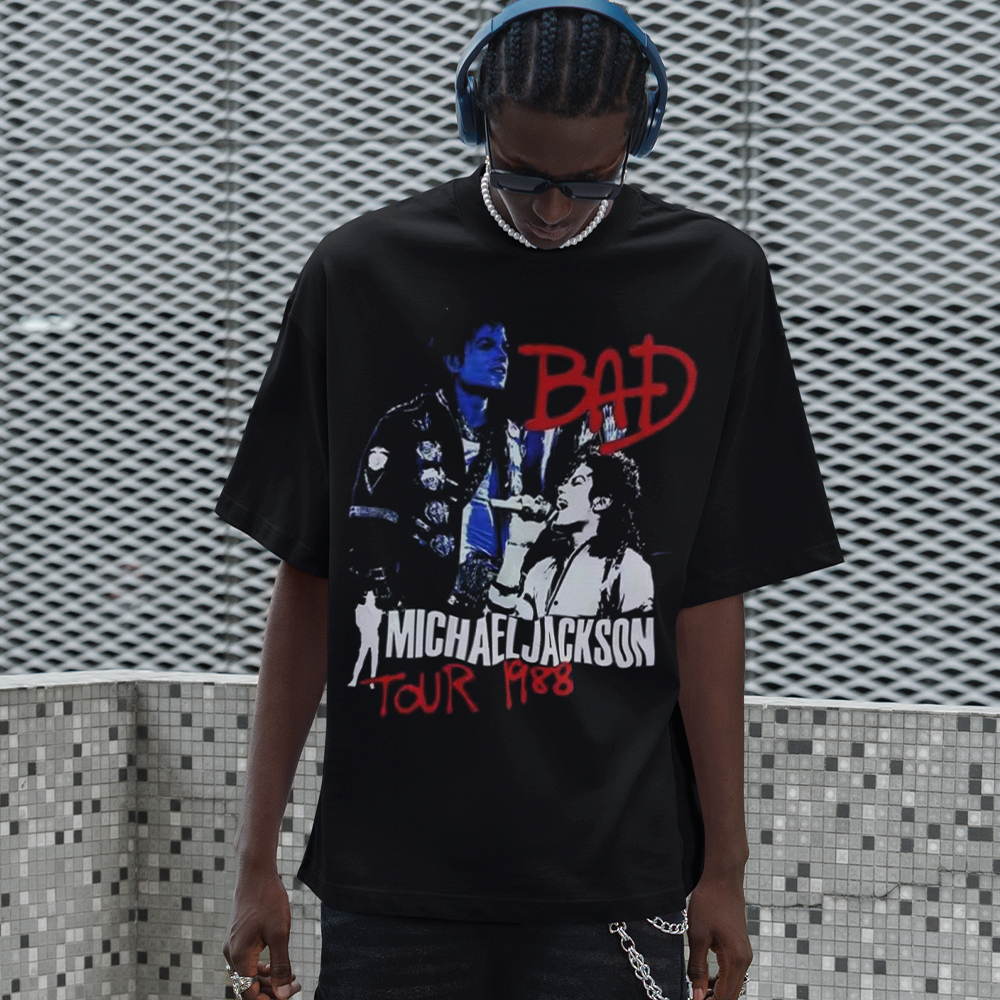 Camiseta Basica OVERSIZED e Regata Bad Michael Jackson World Tour