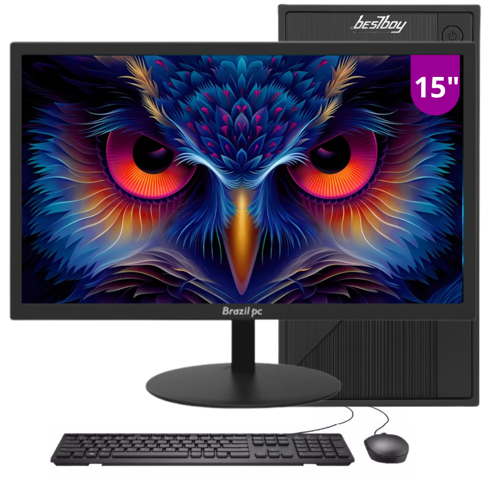 Foto de Computador Pc Cpu Completo Intel Core I3 8gb Ssd 128 Gb Monitor 15"