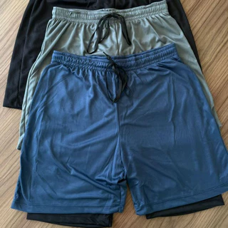 KIT 3 SHORT 2 EM 1 MASCULINO DRY FIT
