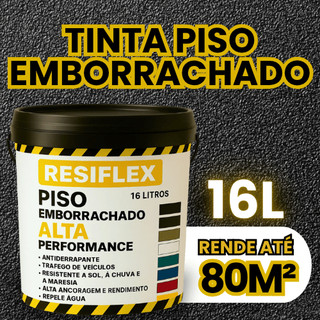 Tinta Piso Emborrachado Resiflex 16L Antiderrapante Proteção UV, Durabilidade e Máxima Aderência