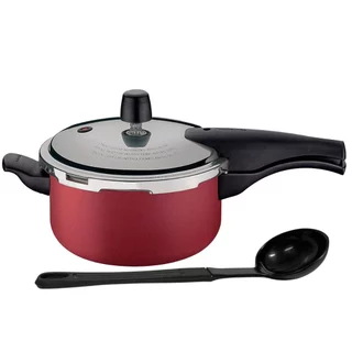 Panela de Pressão 3 Litros Tramontina Vancouver Vermelha Antiaderente com Concha de Nylon Preta em Oferta na Shopee