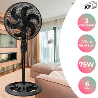 Ventilador De Coluna De Chão Turbo Forte 3 Velocidades 110V-220V em Oferta na Shopee