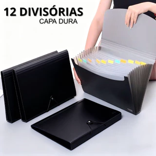 Pasta Sanfonada Com 12 Divisórias A4 Tom Pastel Impermeável