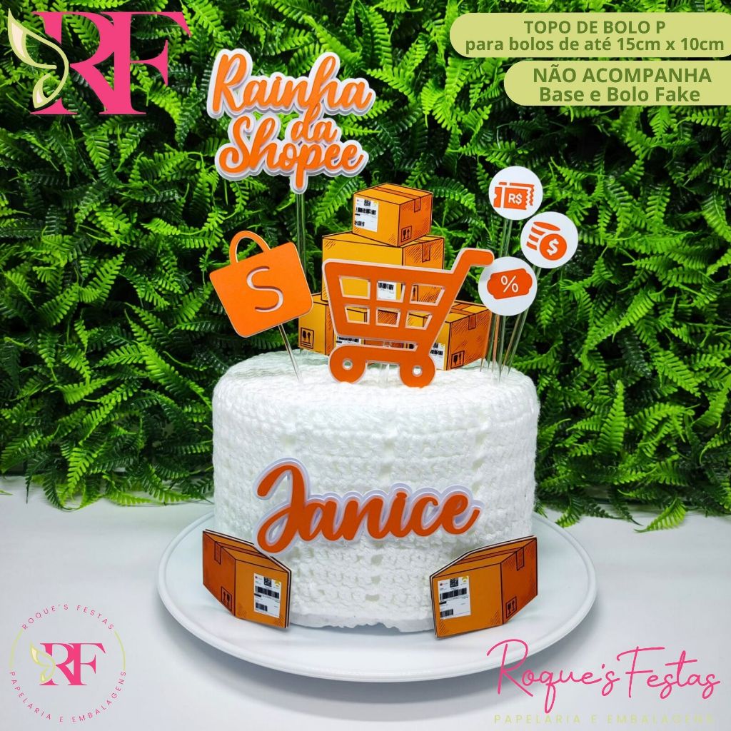 rainha-da-shopee-topo-de-bolo-personalizado-com-nome-shopee-brasil