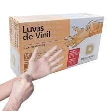 Luva de Vinil Sem Pó com 100 Unidades Caixa Tam P. M. G em Oferta na Shopee
