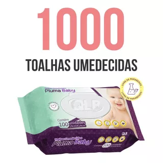 Caixa com 10 Lenços/Toalhas Umedecidas Pluma Baby c/ 100 Unidades Cada – Tampa FlipTop em Oferta na Shopee