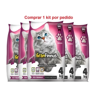 Kit 5 Areias Sanitárias Extra Fina para Gatos - MimoCat GranFinnus – Antiodor, Alta Absorção 20kg