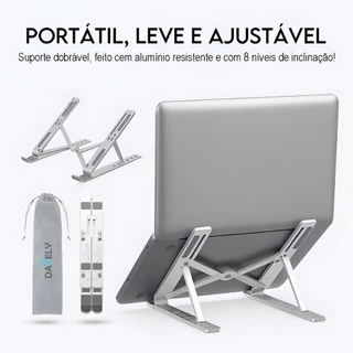 Laptop Suporte Base Notebook Tablet Alumínio Dobrável Portátil